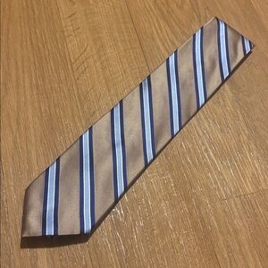 Tommy Hilfiger Brown Tie with Blue Stripes